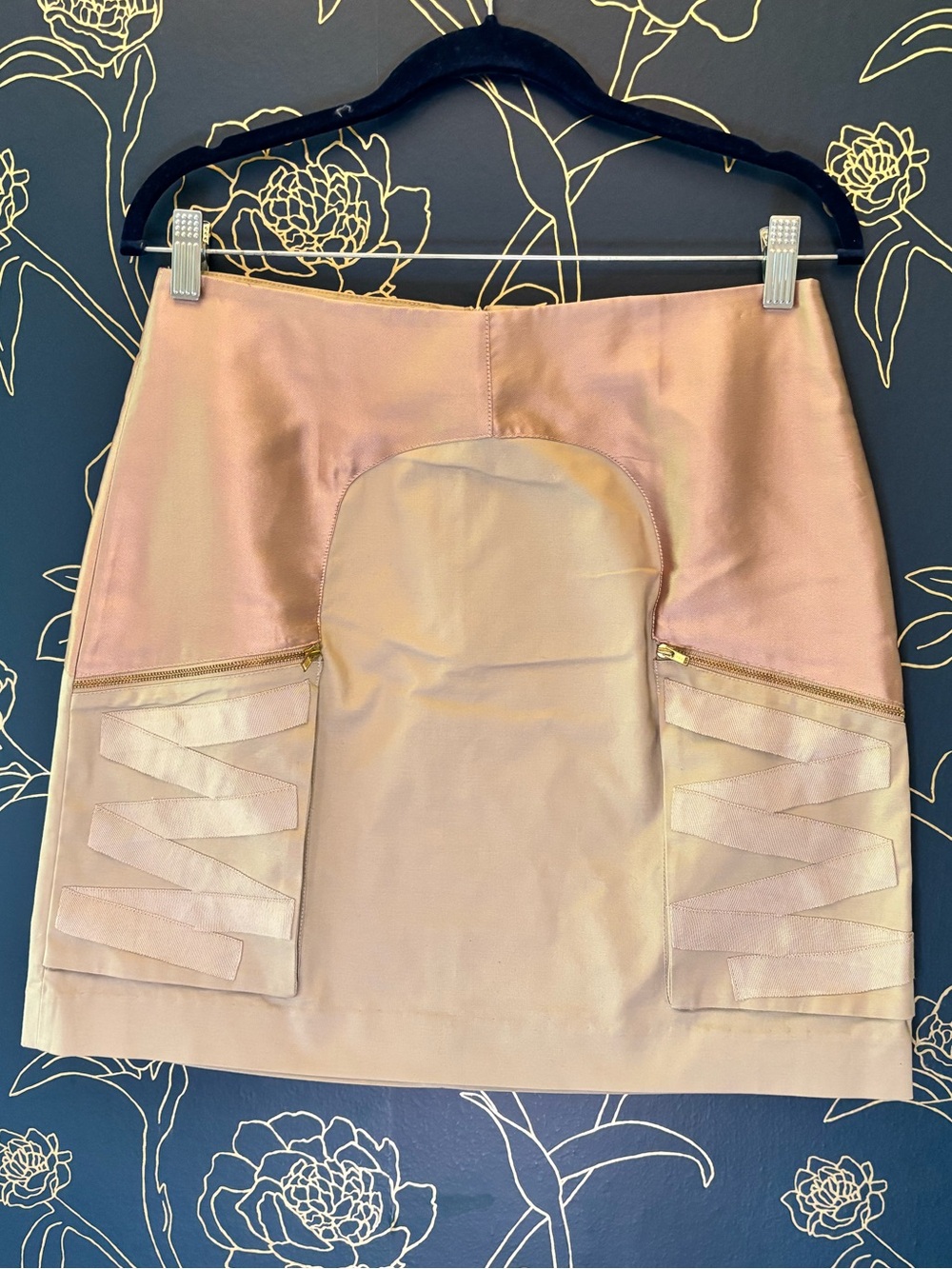SACHIN + BABI for Ankasa SILK BKEND mini skirt POCKETS cargo DESIGNER size 10